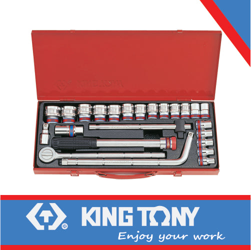 KING TONY SOCKET SET 24PC 1/2" 10 32MM 6P | 4524MR
