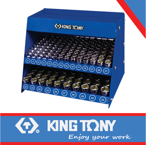 KING TONY SOCKET SHELF 1/2" STANDARD SOCKETS 172PC | 4072MR