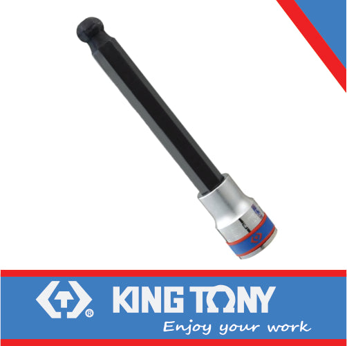 KING TONY SOCKET 1/2" HEX BIT WITH BALL H8 X 140MM | 40D008