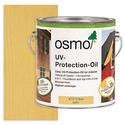 OSMO UV-Protection Oil, Biocide Free, 410 Clear Satin, 2.5L | 11600022