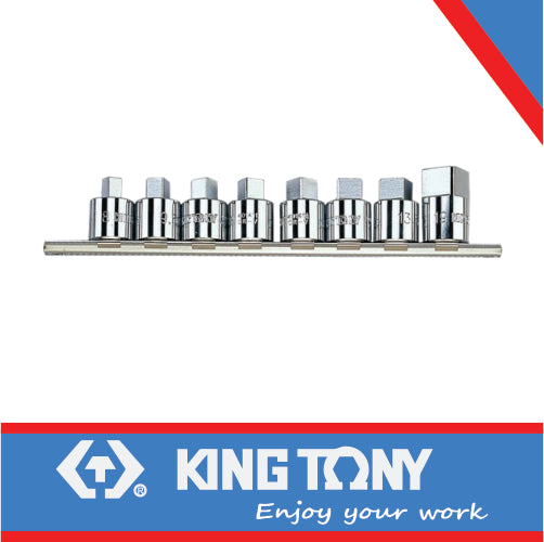 KING TONY SOCKET SET 8PC 1/2" SQUARE 8 19MM ON A RAIL | 4118MR
