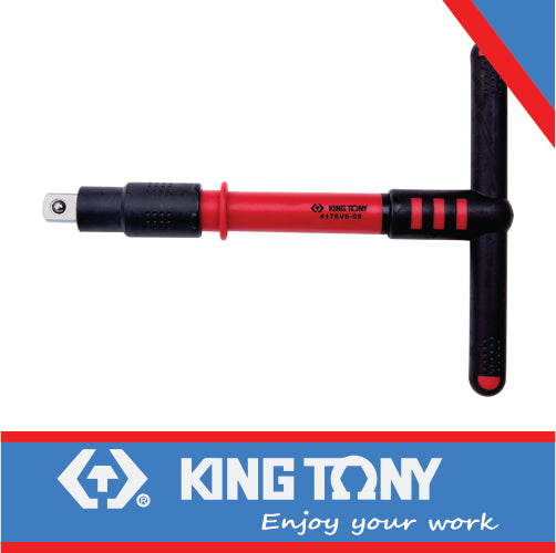 KING TONY 1/2" VDE INSULATED T HANDLE 200MM | 4178VE 08