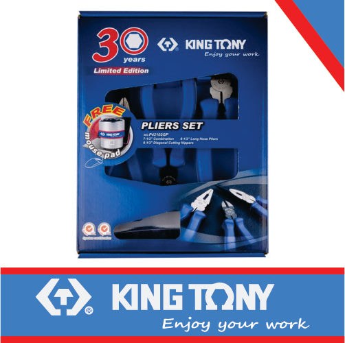 KING TONY PLIER SET 3PC WITH MOUSE PAD | 42103GP