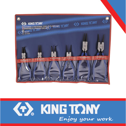 KING TONY PLIERS CIRCLIP SET 6PC 180MM AND 250MM | 42116GP