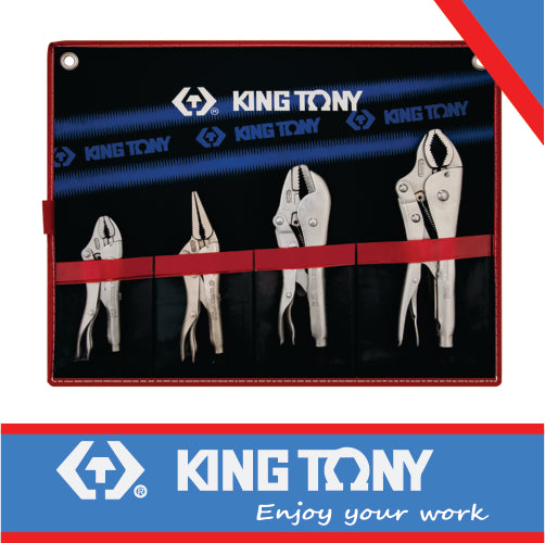 KING TONY FUNCTIONALITY LOCKING PLIERS SET   4PCS | 42504PR