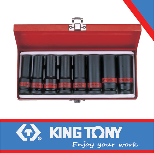 KING TONY SOCKET SET 8PC 1/2" DEEP IMPACT 1/2" 15/16" 6P | 4410SP