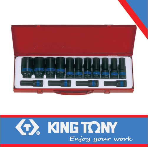 KING TONY SOCKET SET 15PC 1/2" DEEP IMPACT 10 32MM 6P | 4415MP03