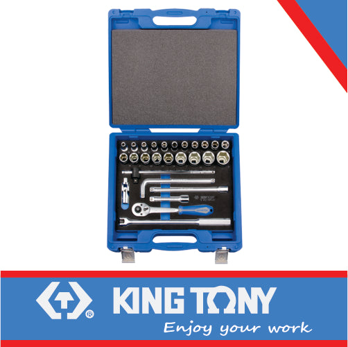 KING TONY SOCKET SET 27PC 1/2" 10 32MM EVA FOAM | 4527MRV02