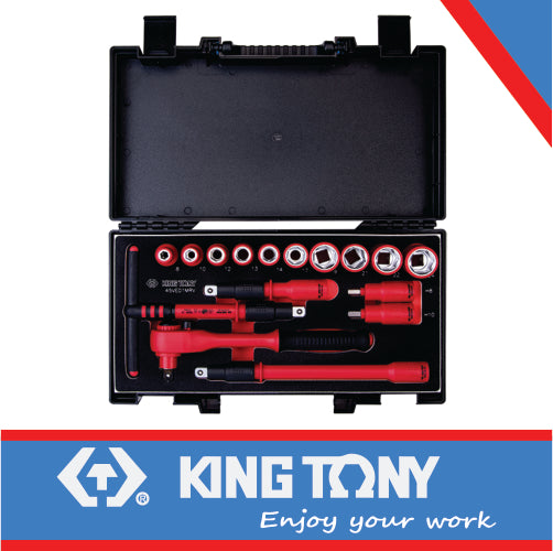 KING TONY 1/2" VDE INSULATED TOOL SET   16PCS | 45VE01MRV