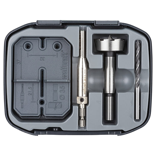 Wolfcraft 5 Piece Hinge Hole Set, Ø 35mm | 4656000