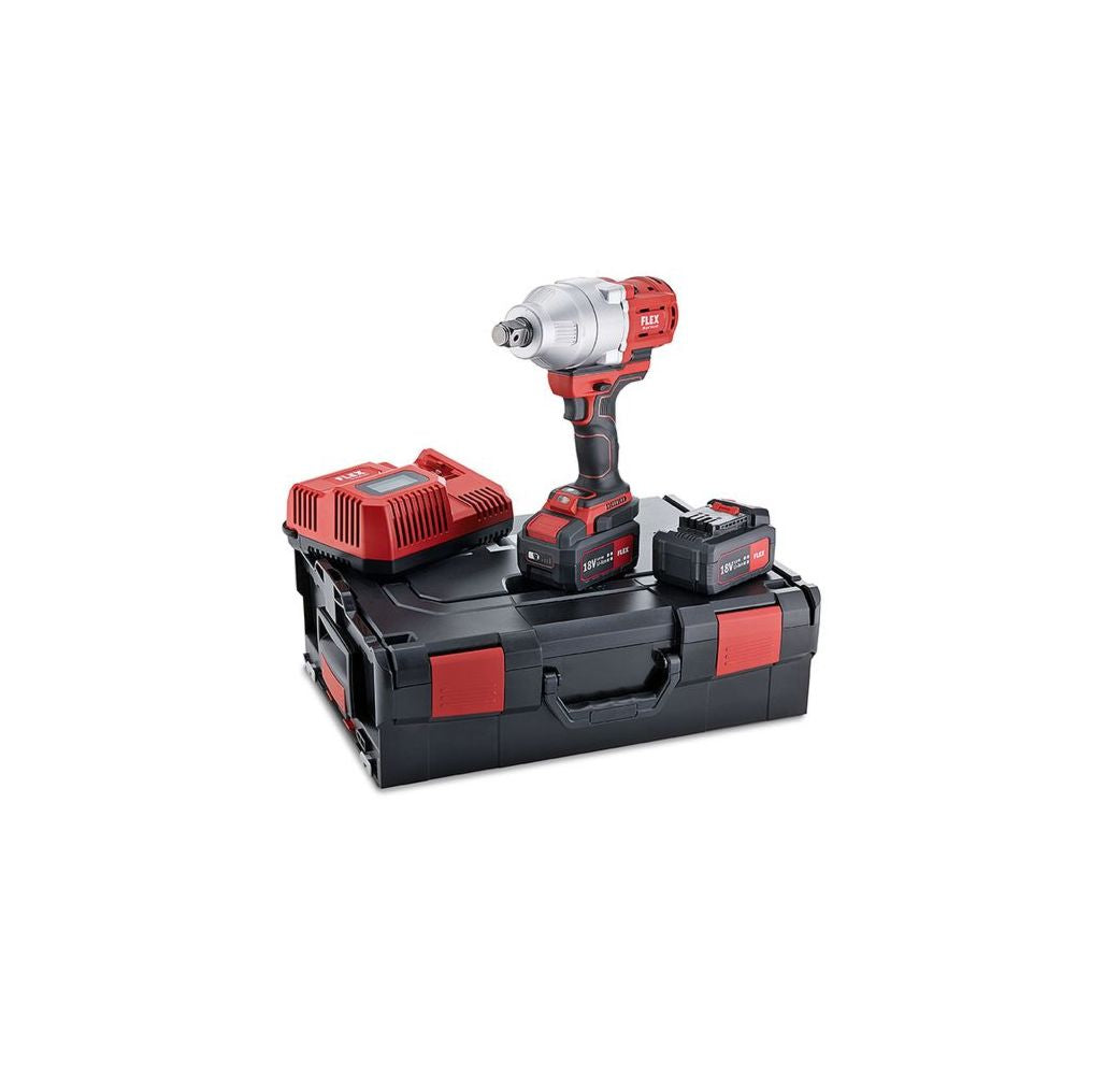 Flex IW 3/4" 18.0-EC/5.0 Set Cordless 3/4" Impact driver set c/w 2x 5.0Ah batteries in a L-BOXX | NEW 492647