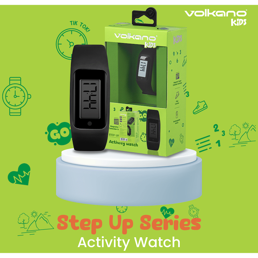 Volkano Step Up Series Activity Watch - Black | VK-5019-BK