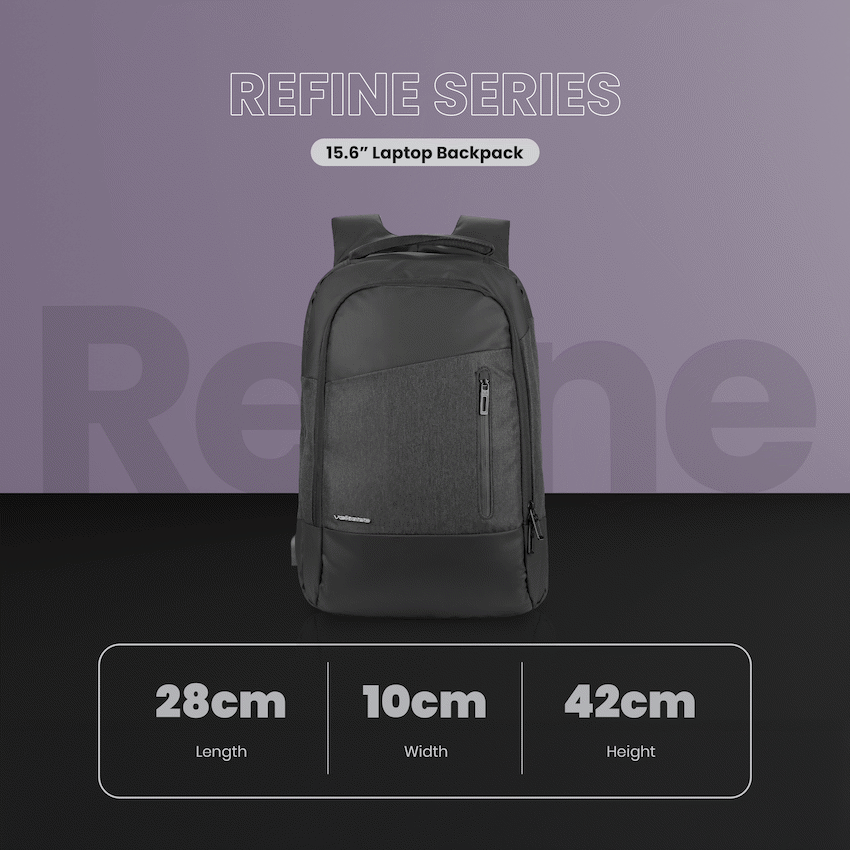 Volkano Refine 15.6" Laptop Backpack - Black/Charcoal | VK-7119-BKCH