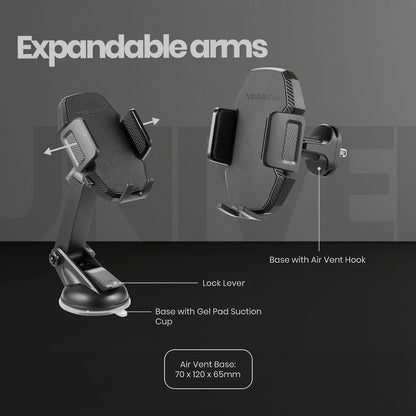 Volkano Extend Series Car Phone Holder with Swivel | VK-5020-BK[V2]