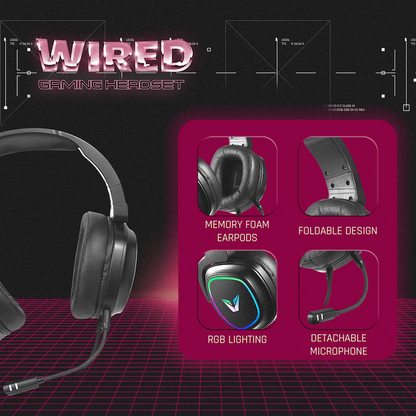 VX Gaming Maverick series Gaming Headset RGB | VX-243-BK