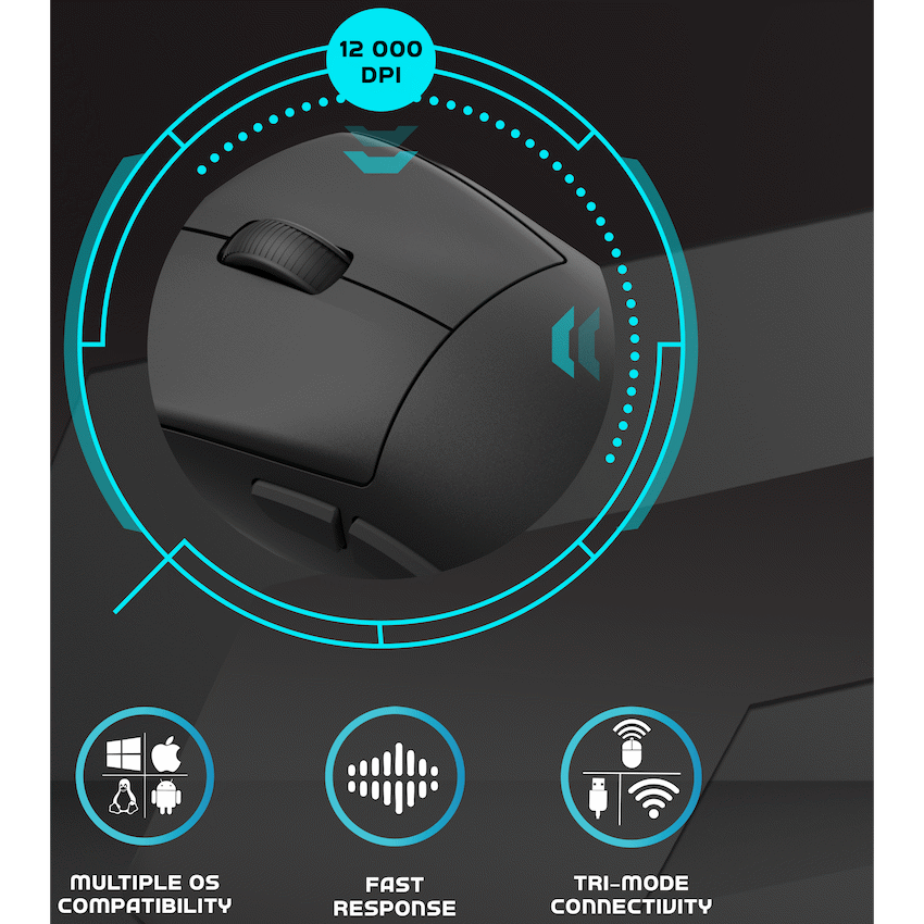 Volkano gaming Arc SL Lightweight Rechargeable multimode Gaming Mouse - Black | VG-202-BK