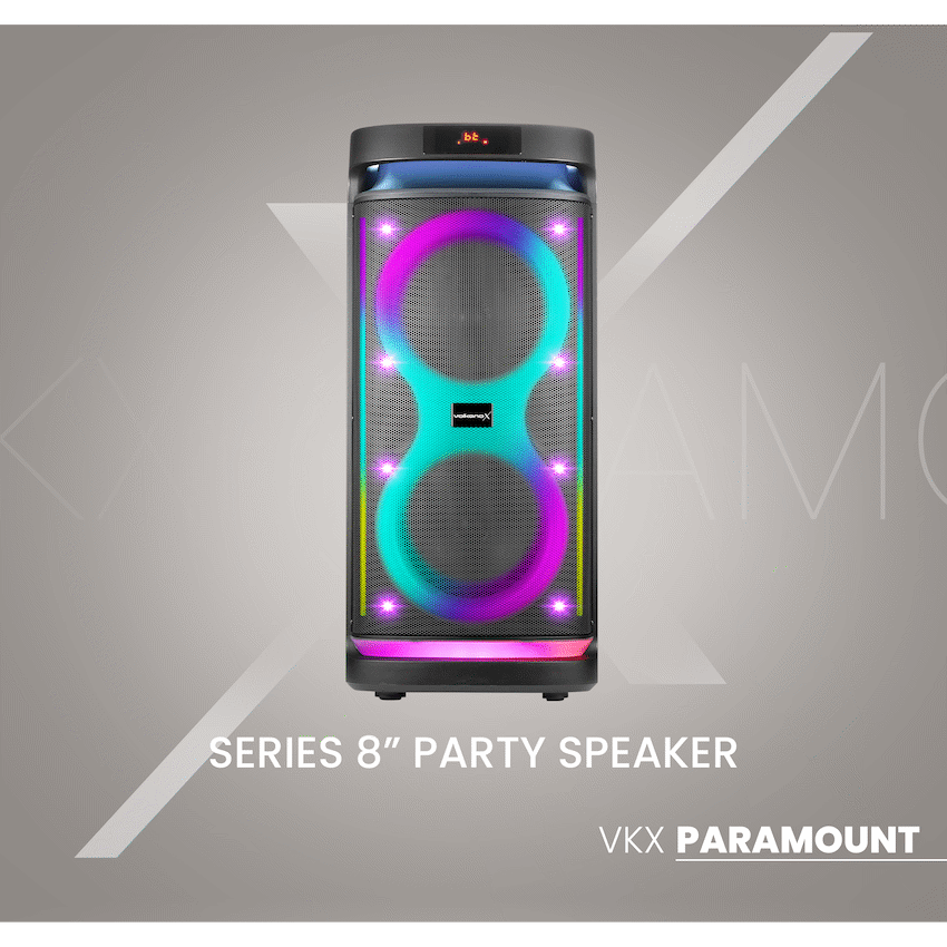 VolkanoX Paramount Series 8" Bluetooth Party Speaker - 80w | VK-3140-BK
