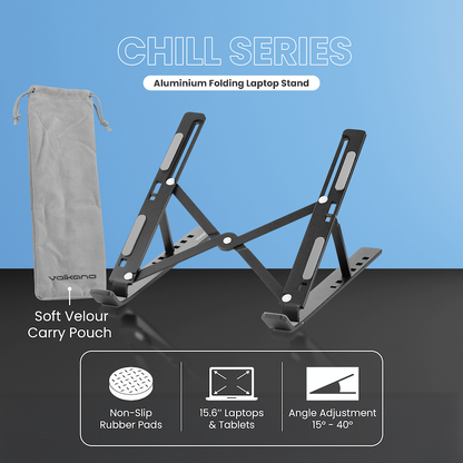 Volkano Chill series aluminium folding laptop stand | VK-8147-BK