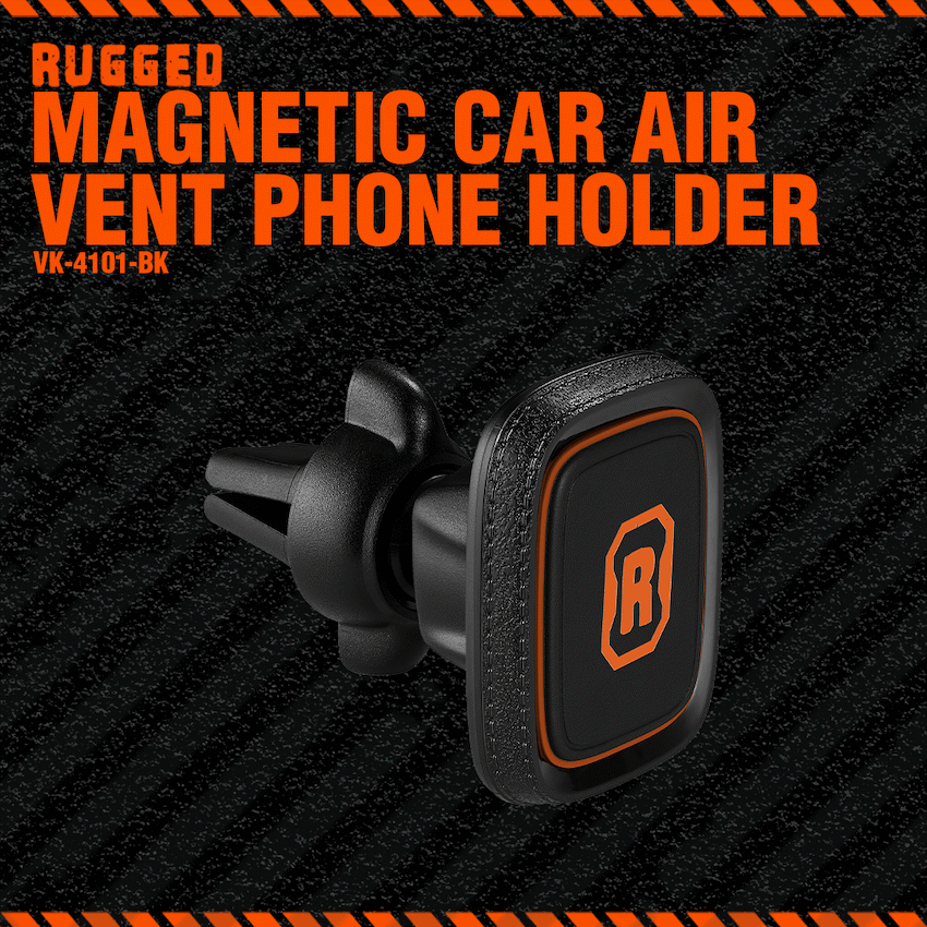 Rugged by Volkano Magnetic Car Air Vent Phone Holder | VK-4101-BK