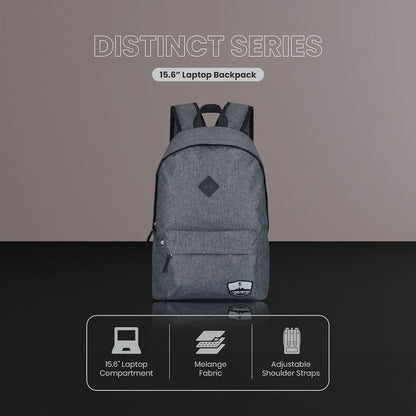 Volkano Distinct 15.6 Laptop Backpack - Grey Melange | VK-9129-GM