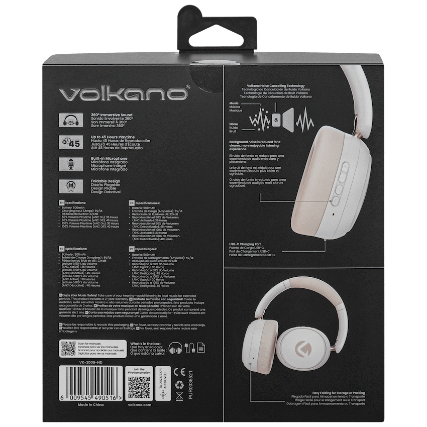 Volkano Lexi Bluetooth Headphone with ANC - Nude | VK-2009-ND