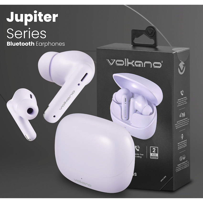 Volkano Jupiter Series TWS Earphones - Pastel Purple | VK-1158-PP