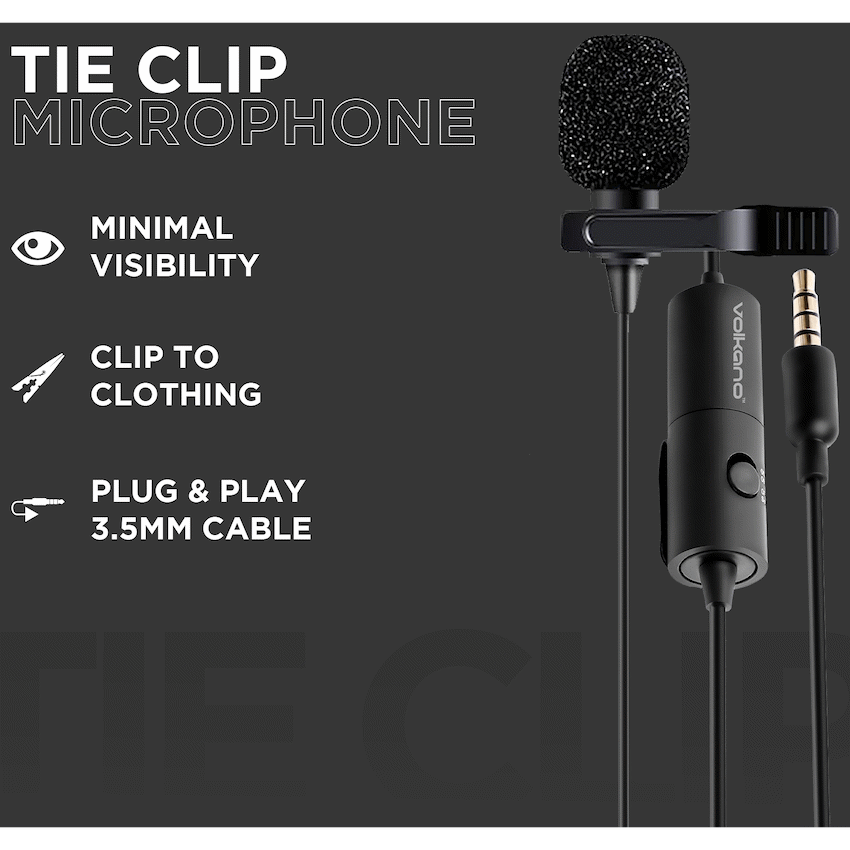 Volkano Clip Pro Series 3.5mm Microphone | VK-6508-BK