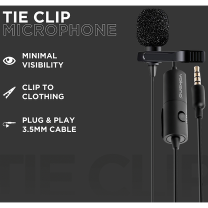 Volkano Clip Pro Series 3.5mm Microphone | VK-6508-BK