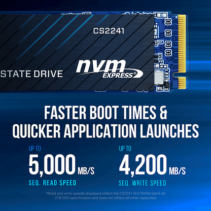 PNY CS2241 1TB M.2 2280 PCIe Gen4 x4 NVMe Internal Solid State Drive | M280CS2241-1TB-RB