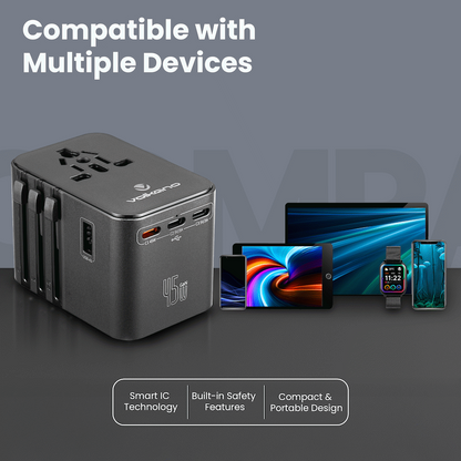 Volkano Jetsetter series 45W PD Travel Adaptor | VK-8027-BK