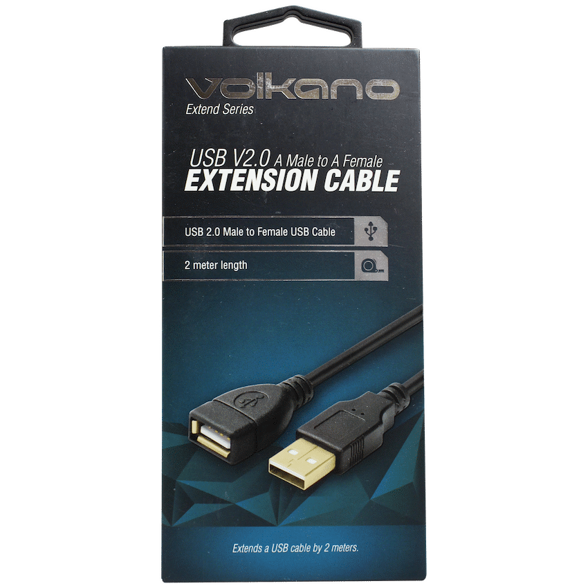 Volkano Extend Series USB Extension Cable - 2m - Black | VK-20017-BK