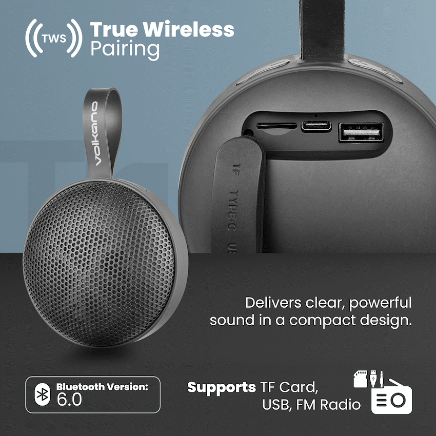 Volkano Flash Bluetooth Speaker - Black | VK-3251-BK[V1]