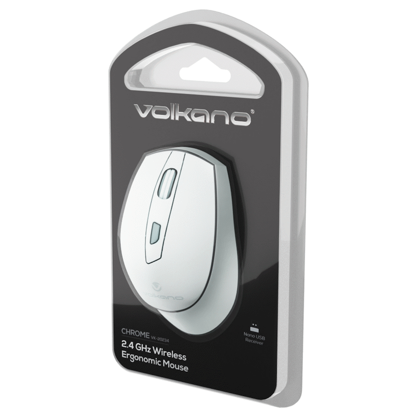 Volkano Chrome Series Wireless Mouse - Gray | VK-20234-GY