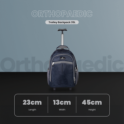 Volkano Orthopaedic Trolley Backpack 27L - Navy/Grey | VK-7094-NVGR