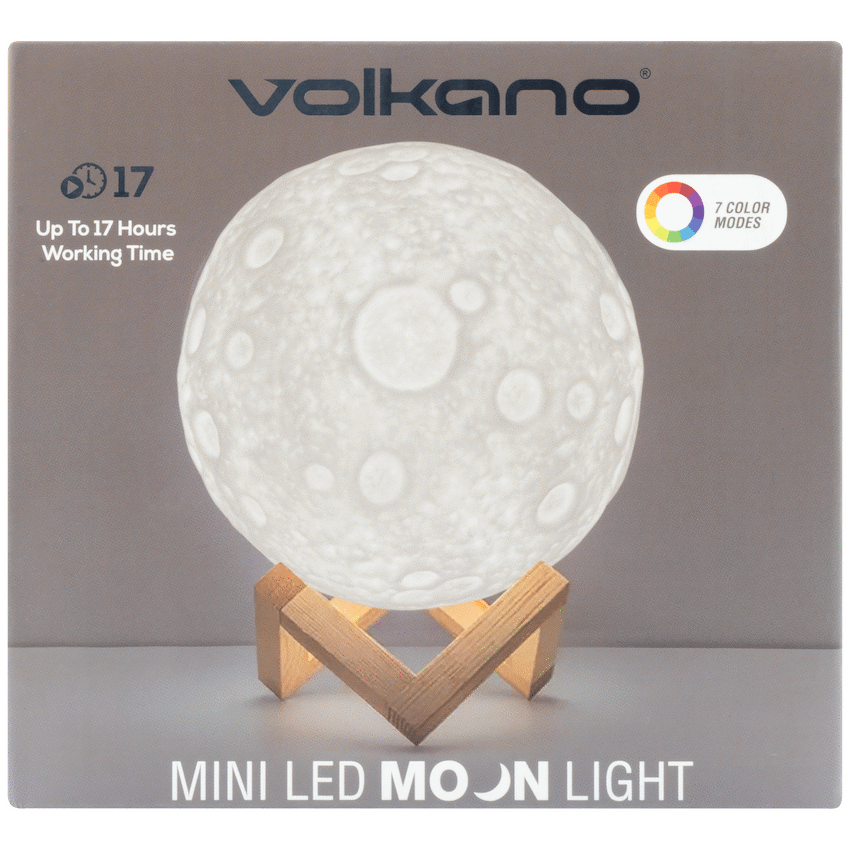 Volkano Galactic Mini Moon LED Mood Light - Battery Operated | VK-50022-MMN
