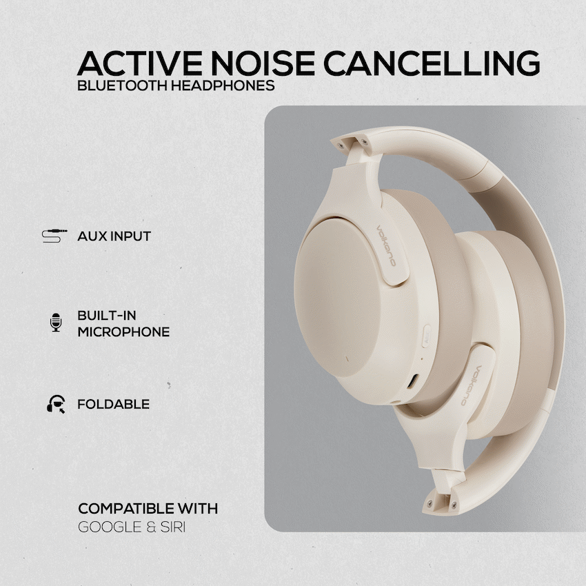 Volkano Odyssey ANC Bluetooth Wireless Headphone - Nude | VK-2103-ND