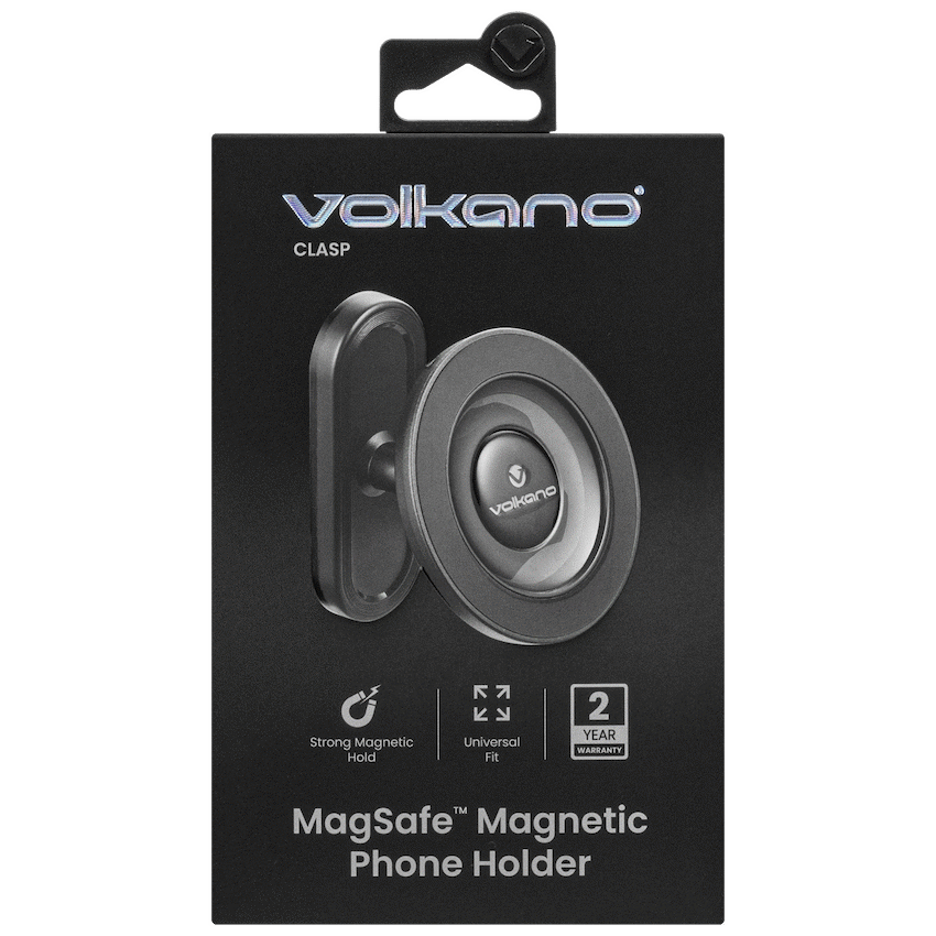 Volkano Clasp Series Magnetic Phone Holder - Black | VK-5305-BK