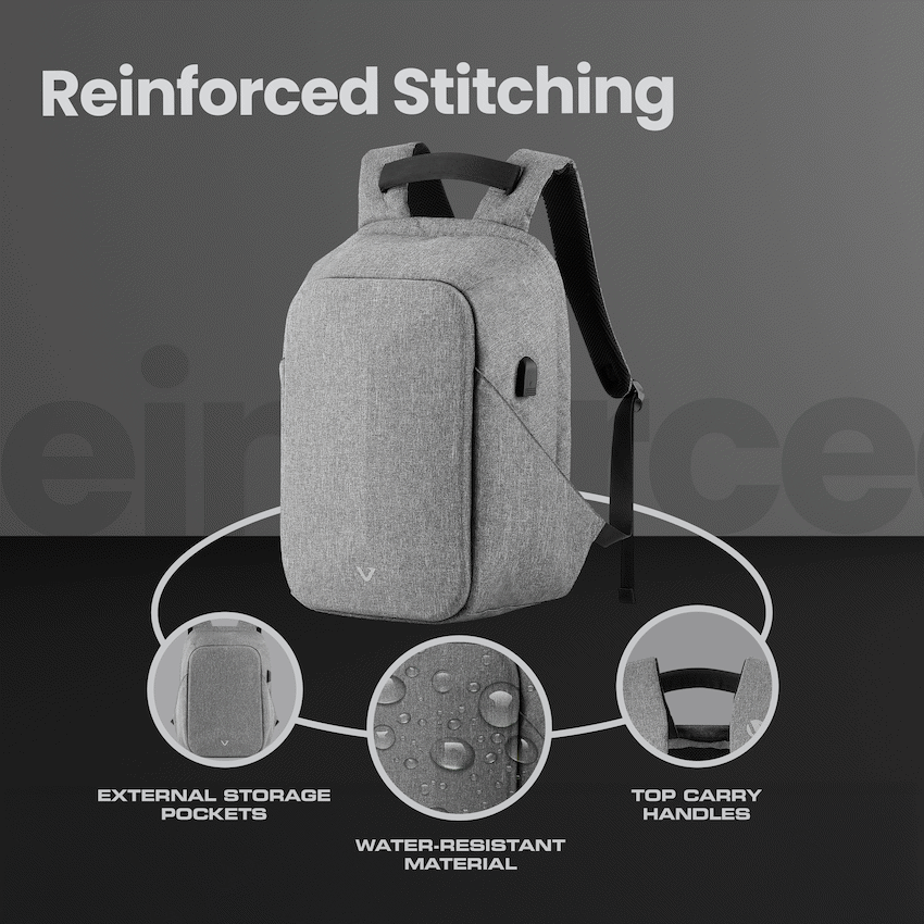 Volkano Trident 15.6" Laptop Backpack - Grey | VK-9139-GR