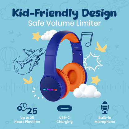 Volkano Atlas Bluetooth Padded Headphones with dB Switch Function | VK-9938-BL