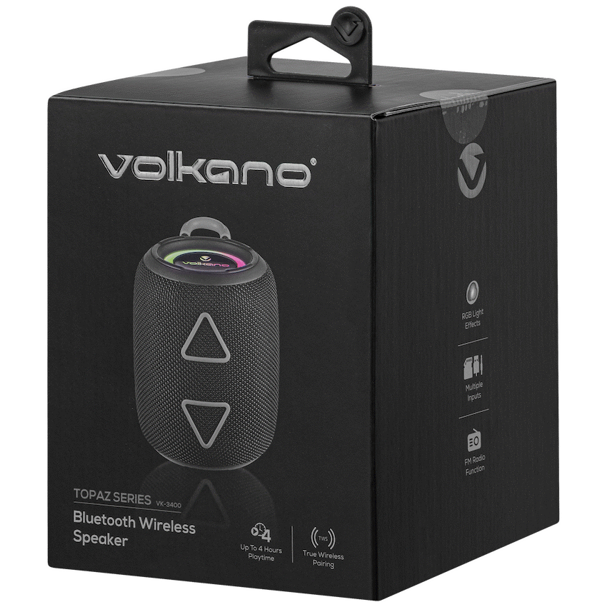 Volkano Topaz Series Bluetooth Speaker - Black | VK-3400-BK