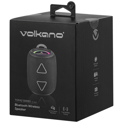 Volkano Topaz Series Bluetooth Speaker - Black | VK-3400-BK