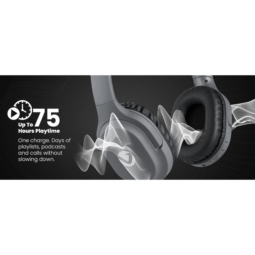 Volkano Pebble Series Bluetooth Headphones - Dark Grey | VK-2023-DG