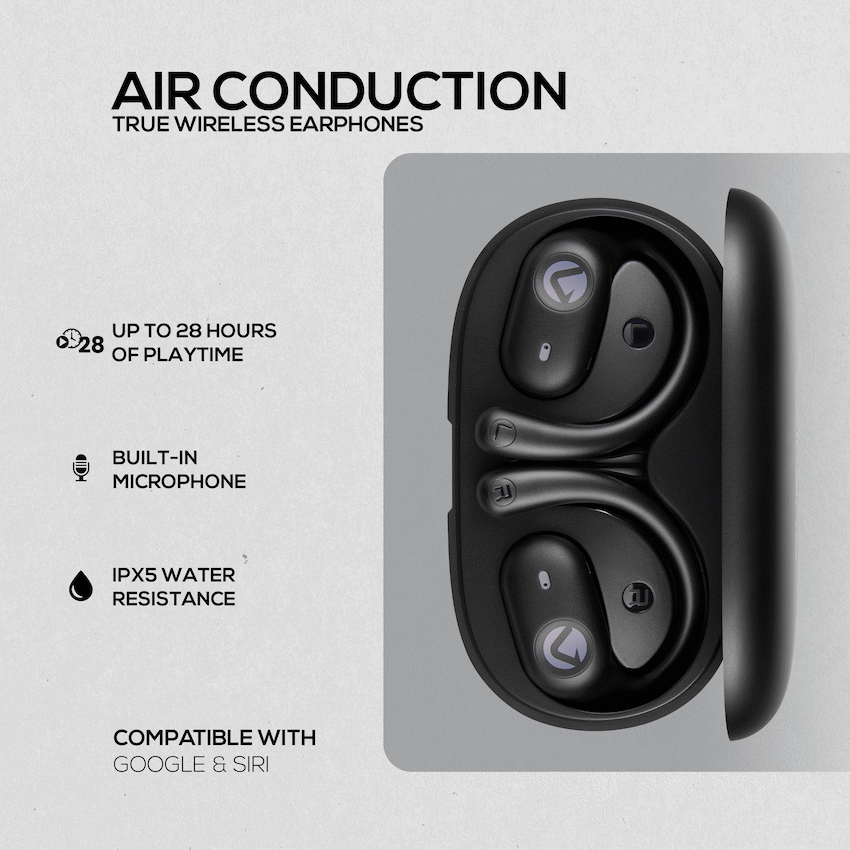 Volkano Stride 2 Air Conduction True Wireless Earphones - Black | VK-1148-BK[V2]