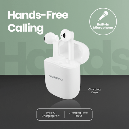 Volkano Buds X 2.0 Series True Wireless Earphones - White | VK-1138-WT[V2]