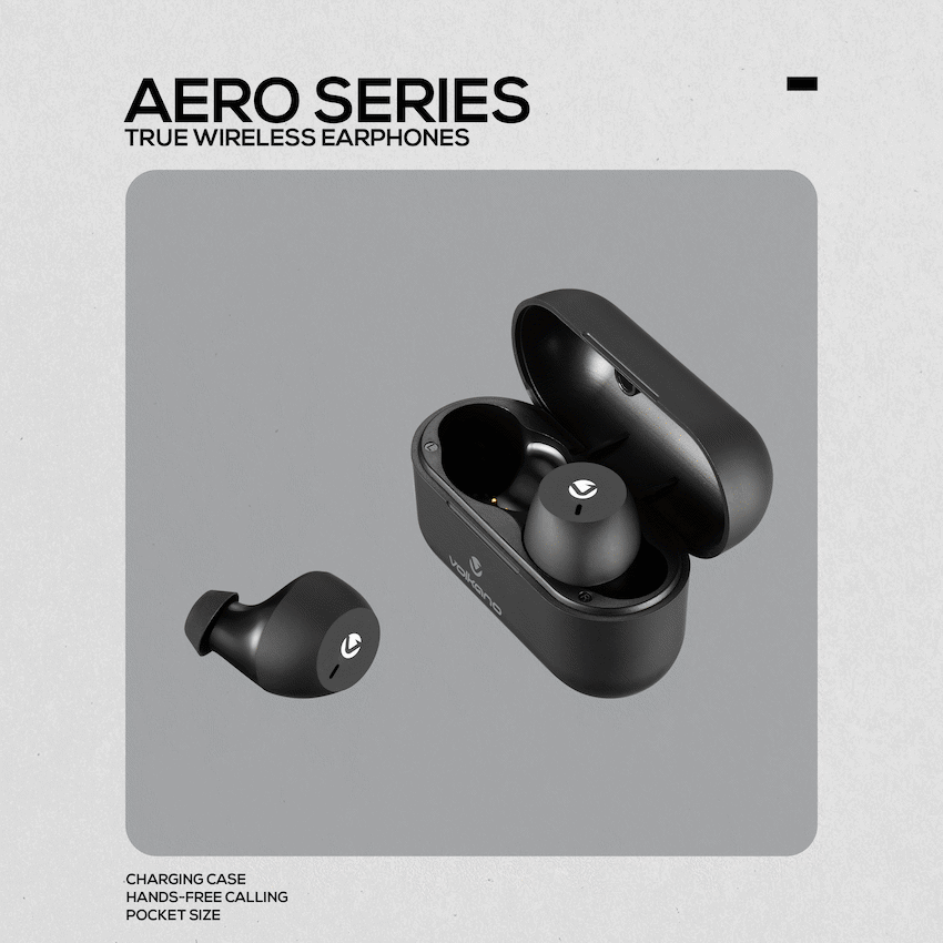 Volkano Aero Series True Wireless Earphones - Black | VK-1175-BK[V1]