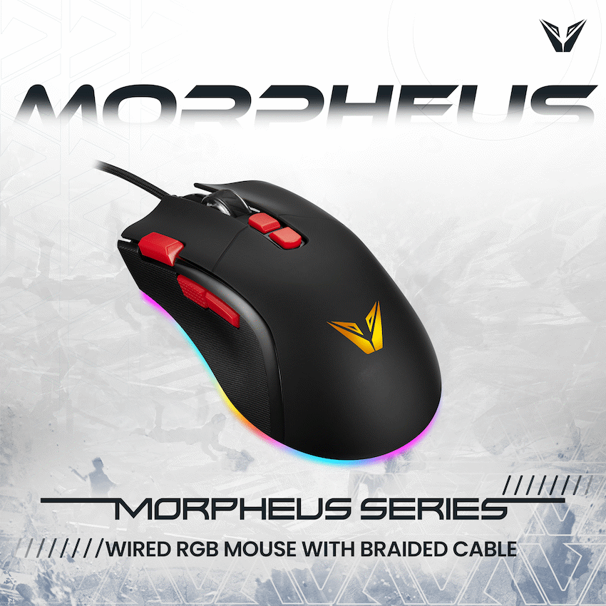 VX Gaming Morpheus Series Wired RGB Mouse with Braided Cable | VX-160-BK