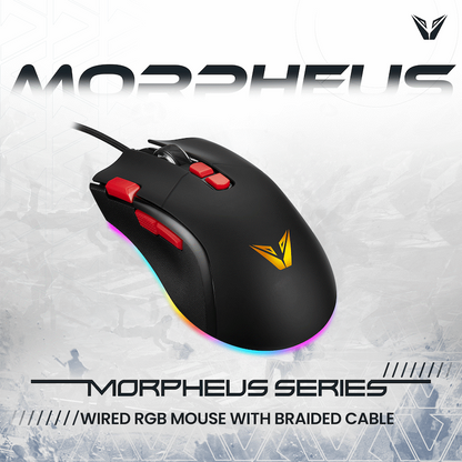VX Gaming Morpheus Series Wired RGB Mouse with Braided Cable | VX-160-BK