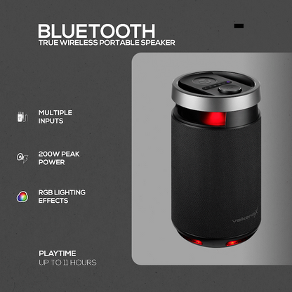 VolkanoX S800 Portable Bluetooth Party Speaker | VXS-800-BK