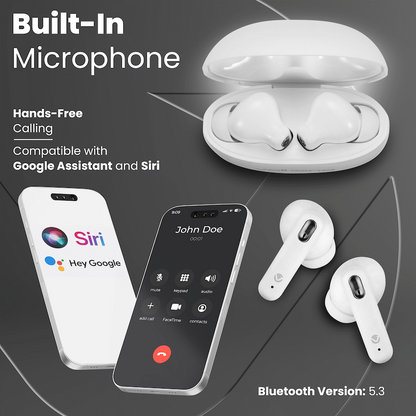 Volkano Pulse Series True Wireless Earphones with Charging Case - White | VK-1164-WT