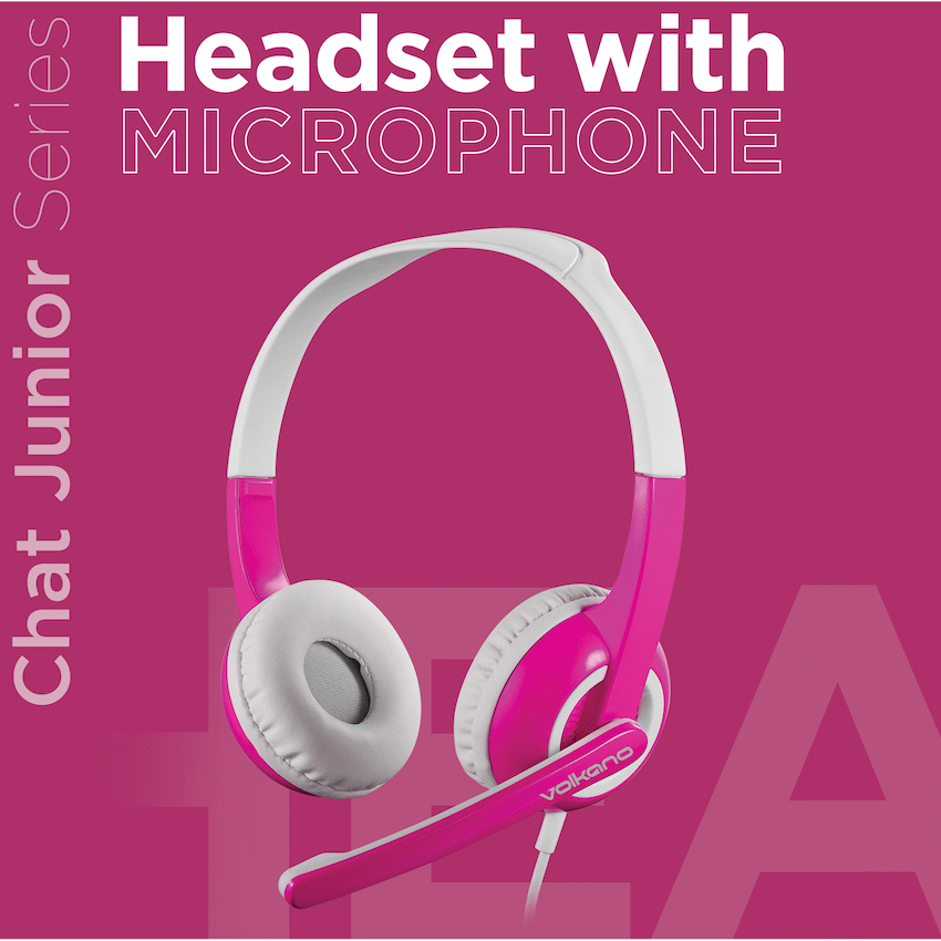 Volkano Kids Chat Junior Series Headset with Mic - Pink | VK-6512-PK
